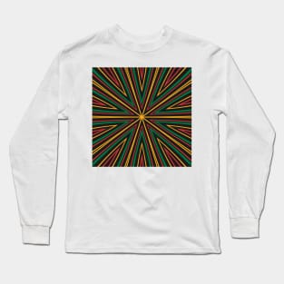 Barcode Sunburst Square (Rasta Colours) Long Sleeve T-Shirt